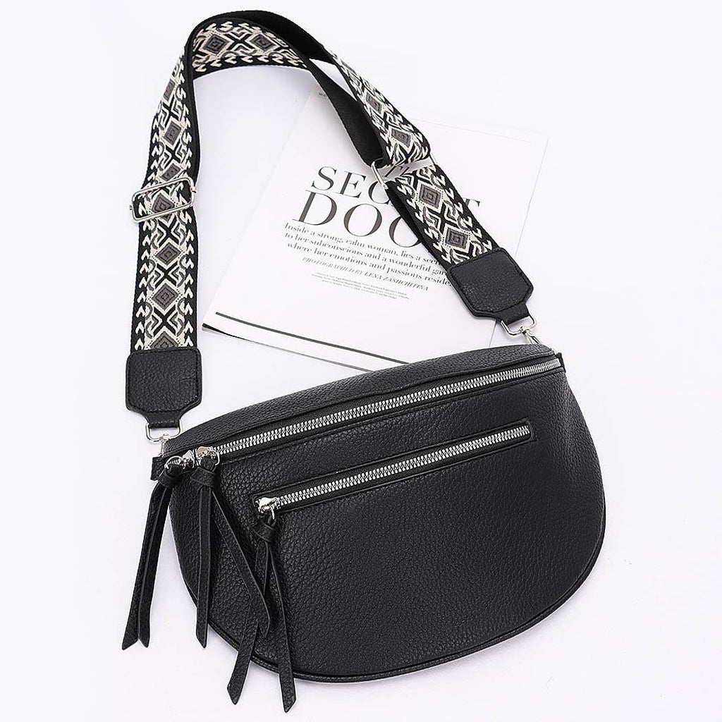 Faux Leather Crossbody Bag Belt