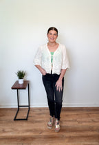 Whimsy Bloom Tie-Front Blouse