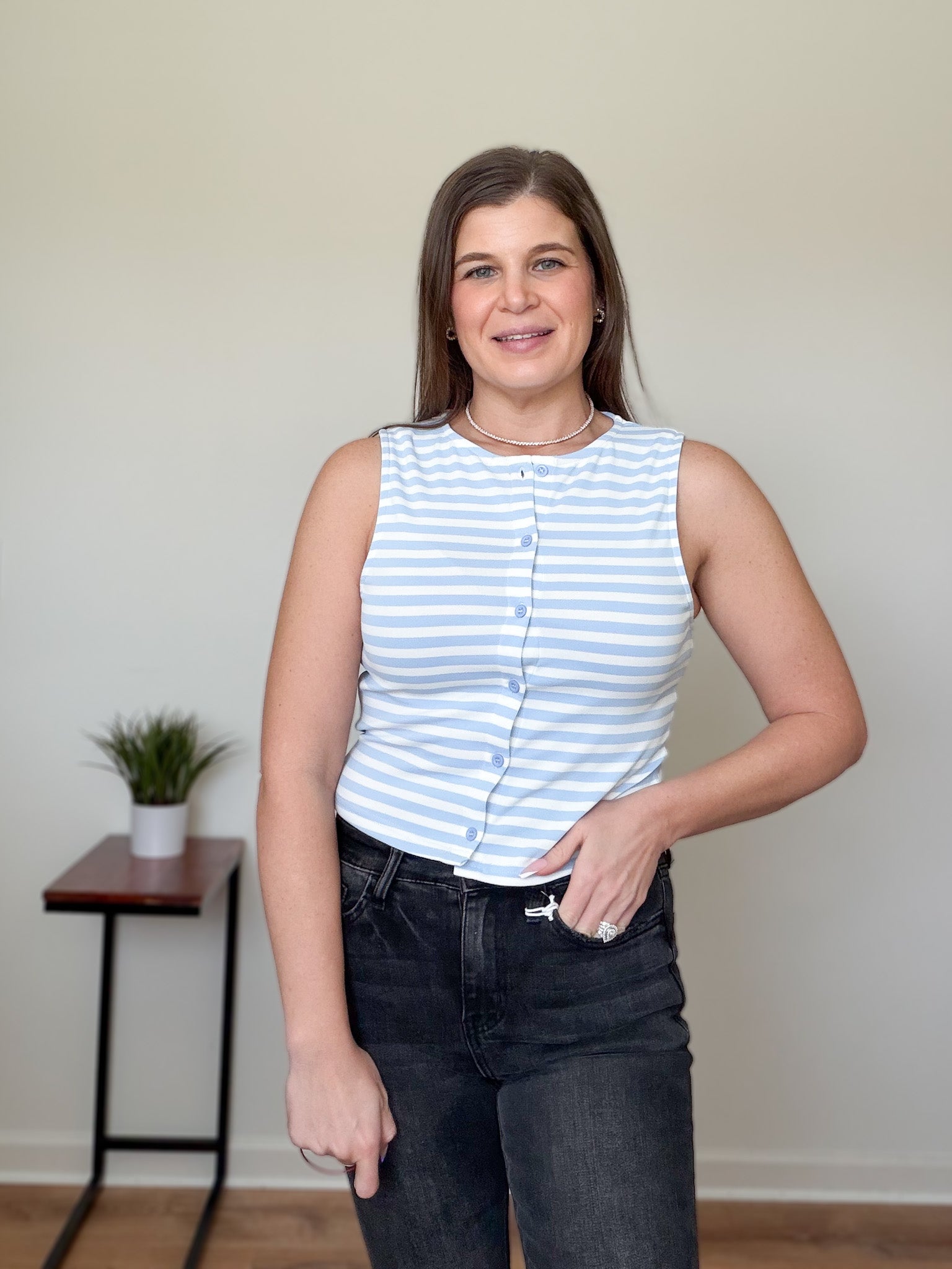 Seaside Stripe Button-Up