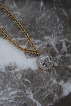 TWO TONED COIN NECKLACE