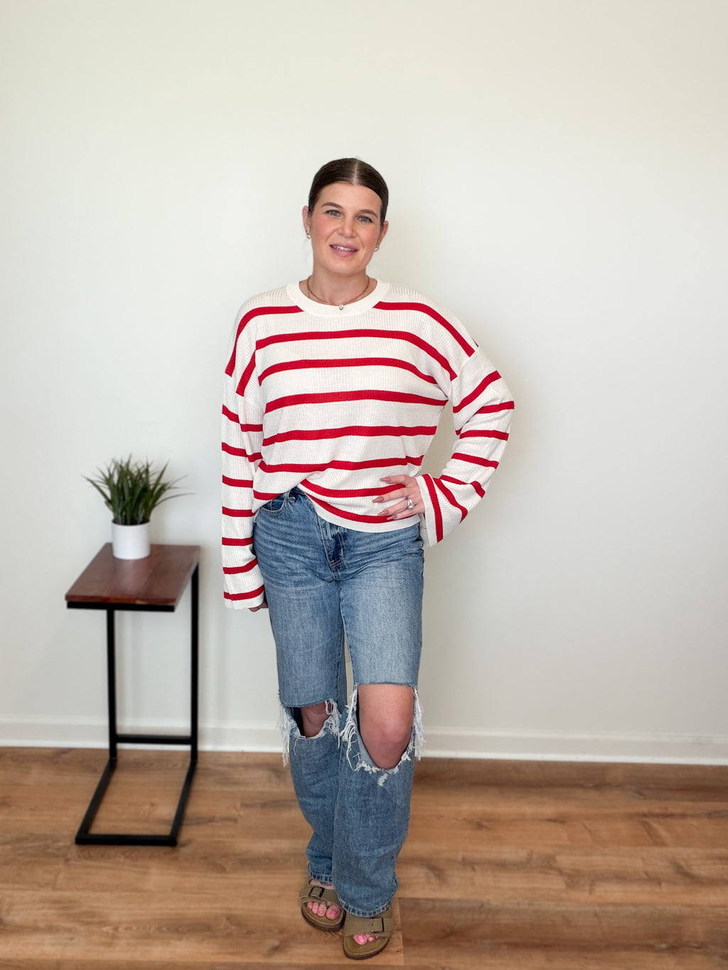 Bold Lines Ribbed Pullover