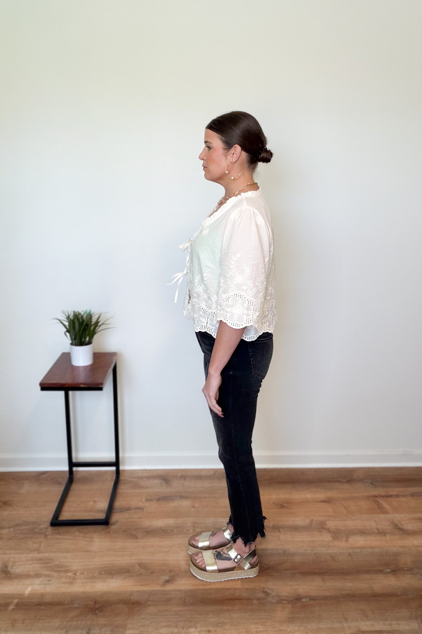 Whimsy Bloom Tie-Front Blouse