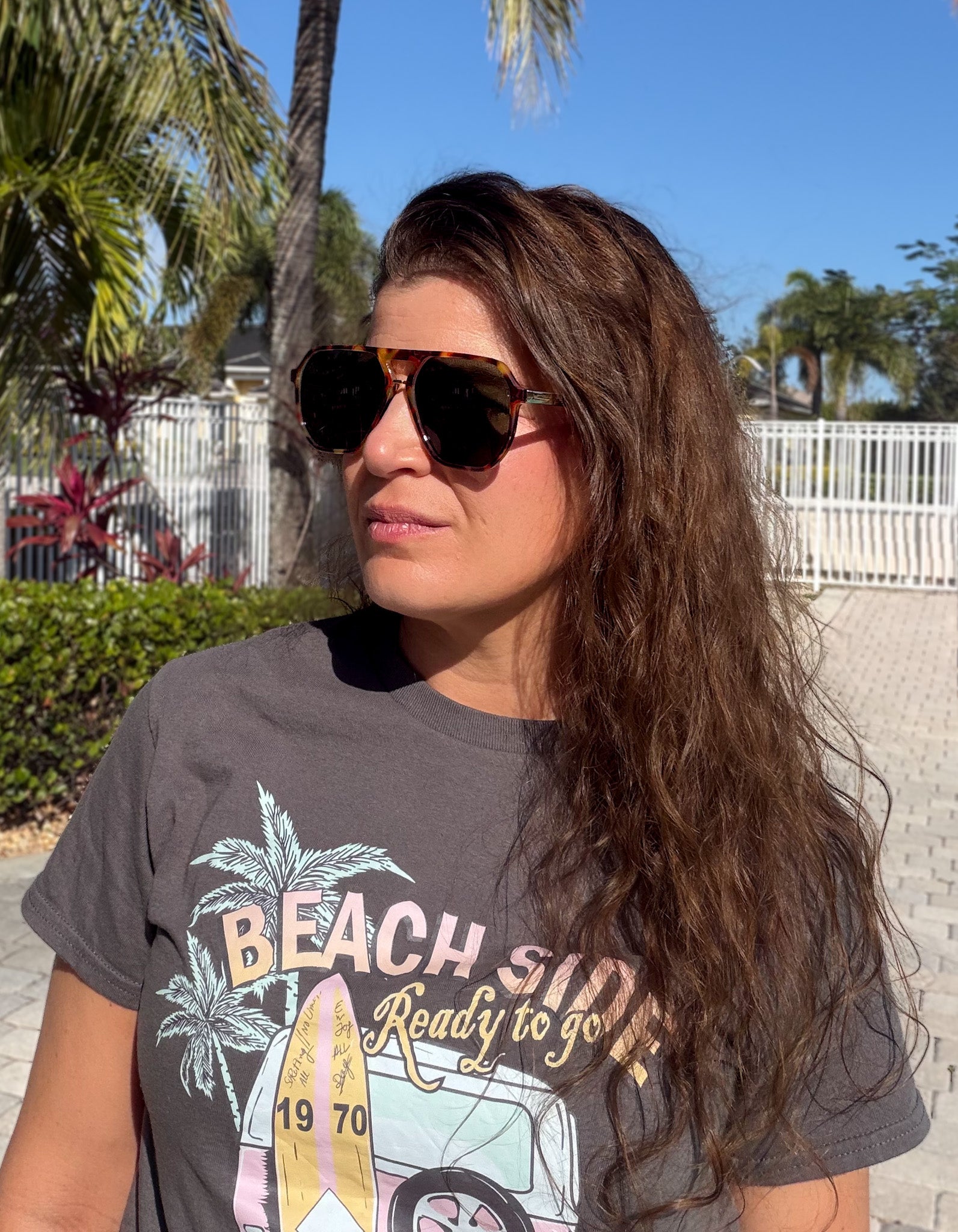 Classic Straight Aviator Sunglasses