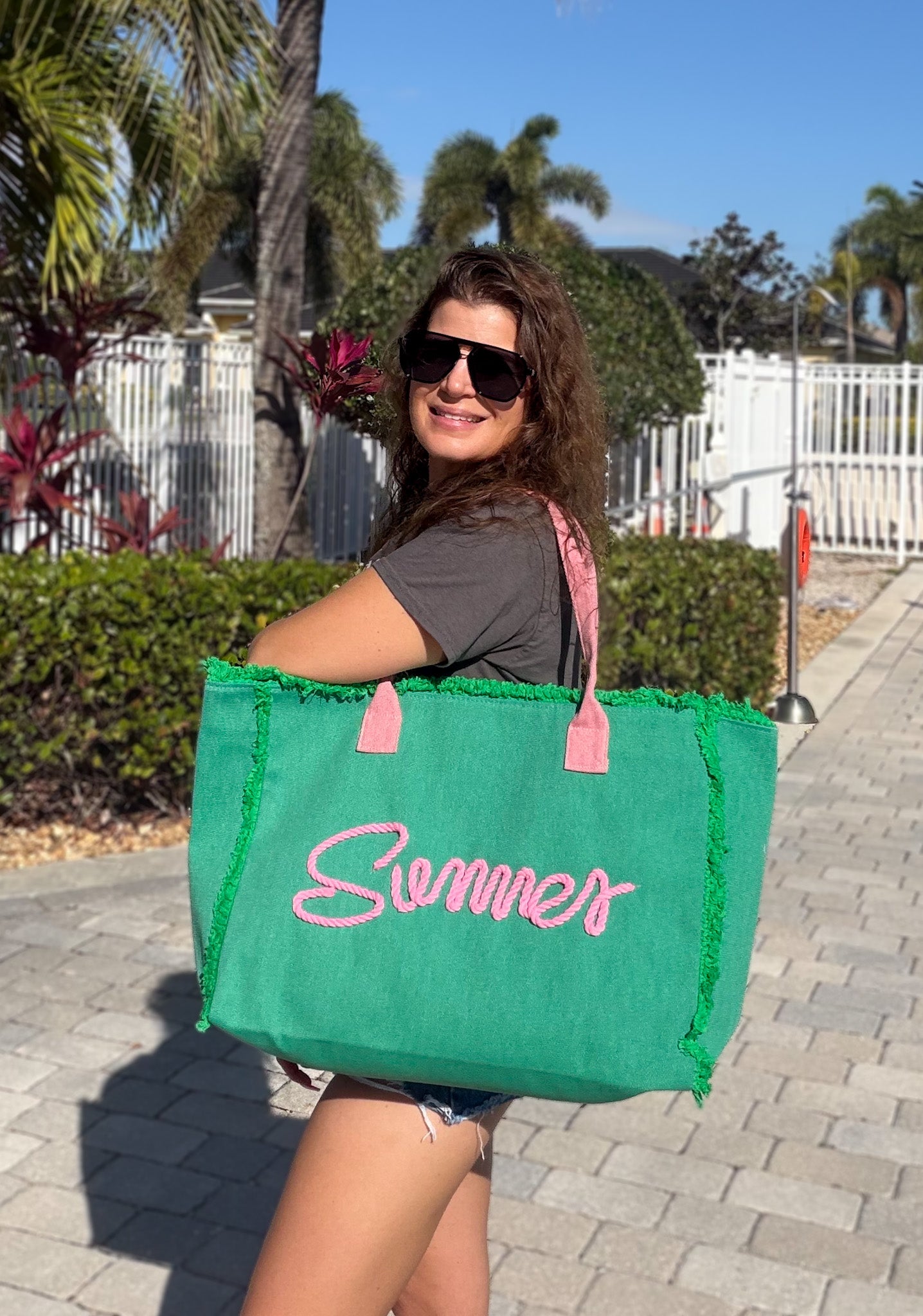 Summer Letter Fringe Canvas Bag