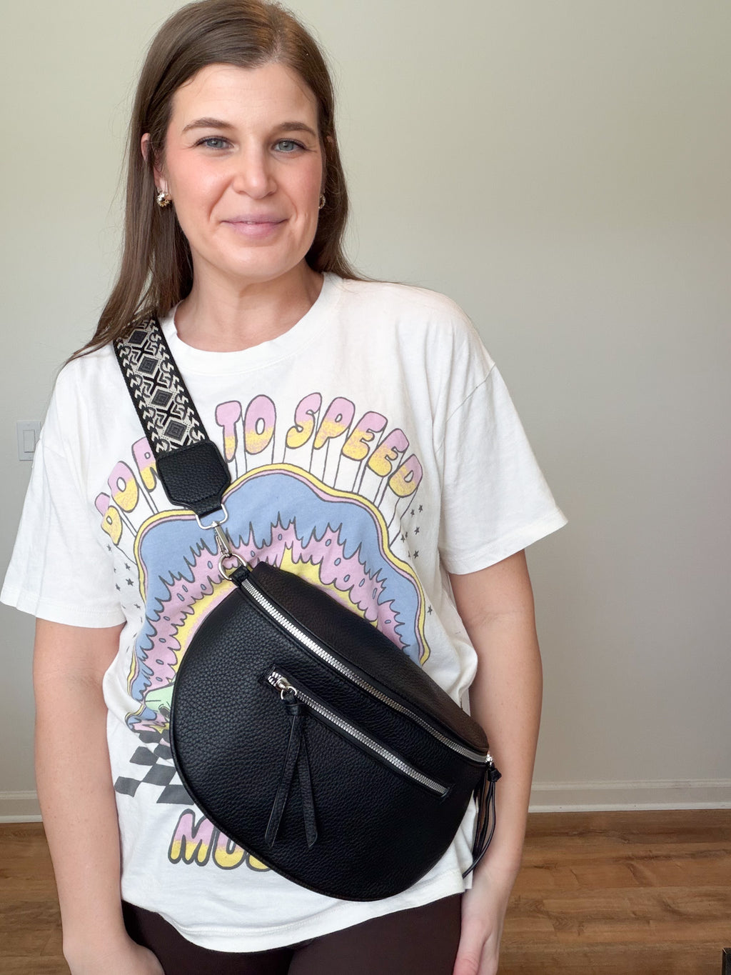 Faux Leather Crossbody Bag Belt