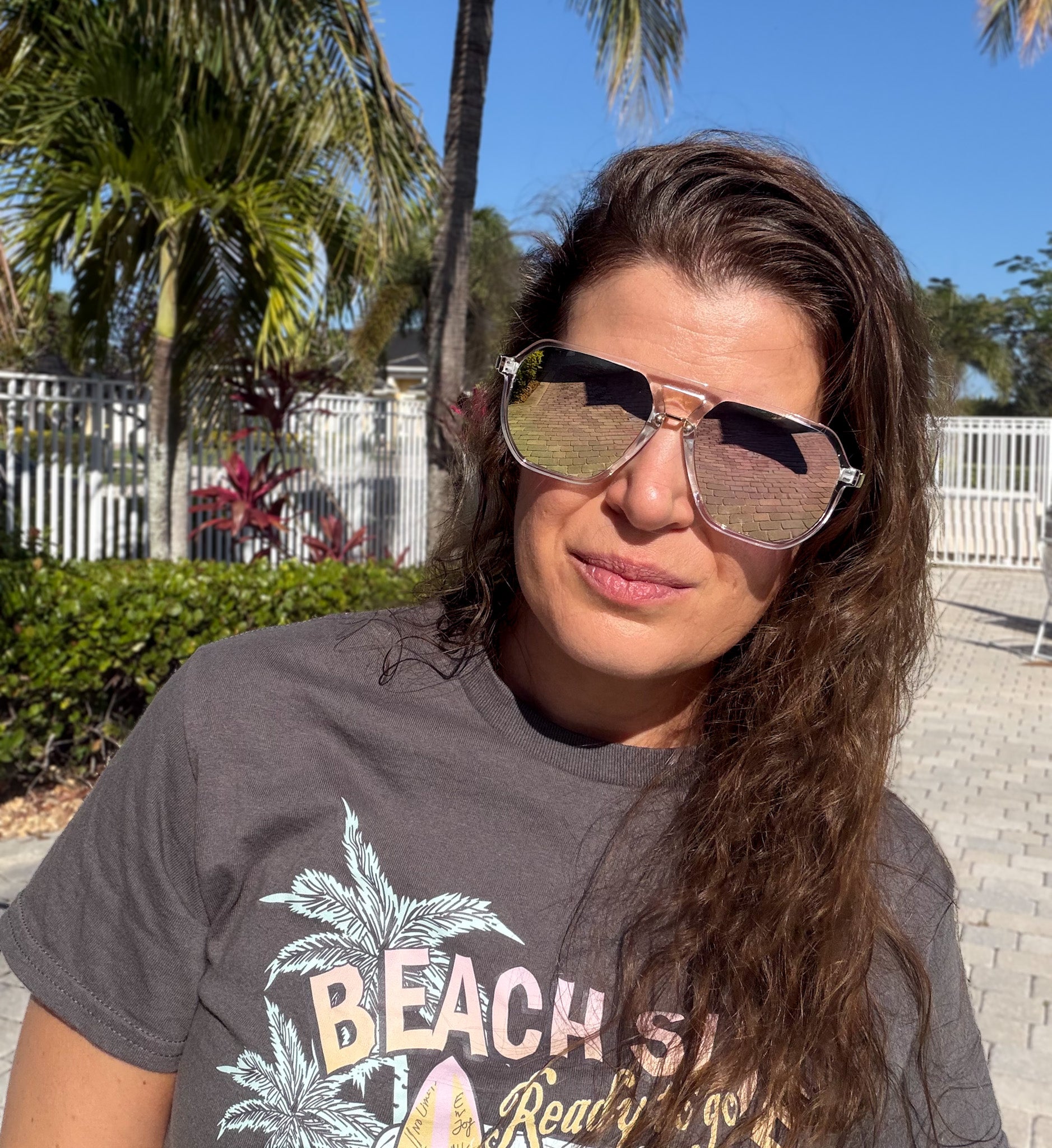 Classic Straight Aviator Sunglasses