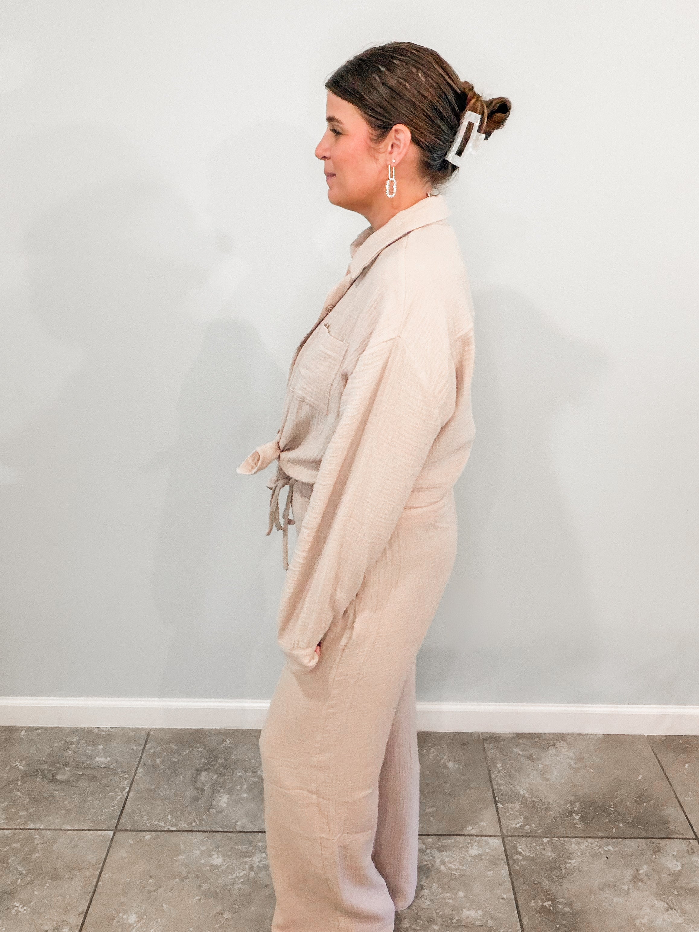 Textured Cotton Gauze Lounge Set