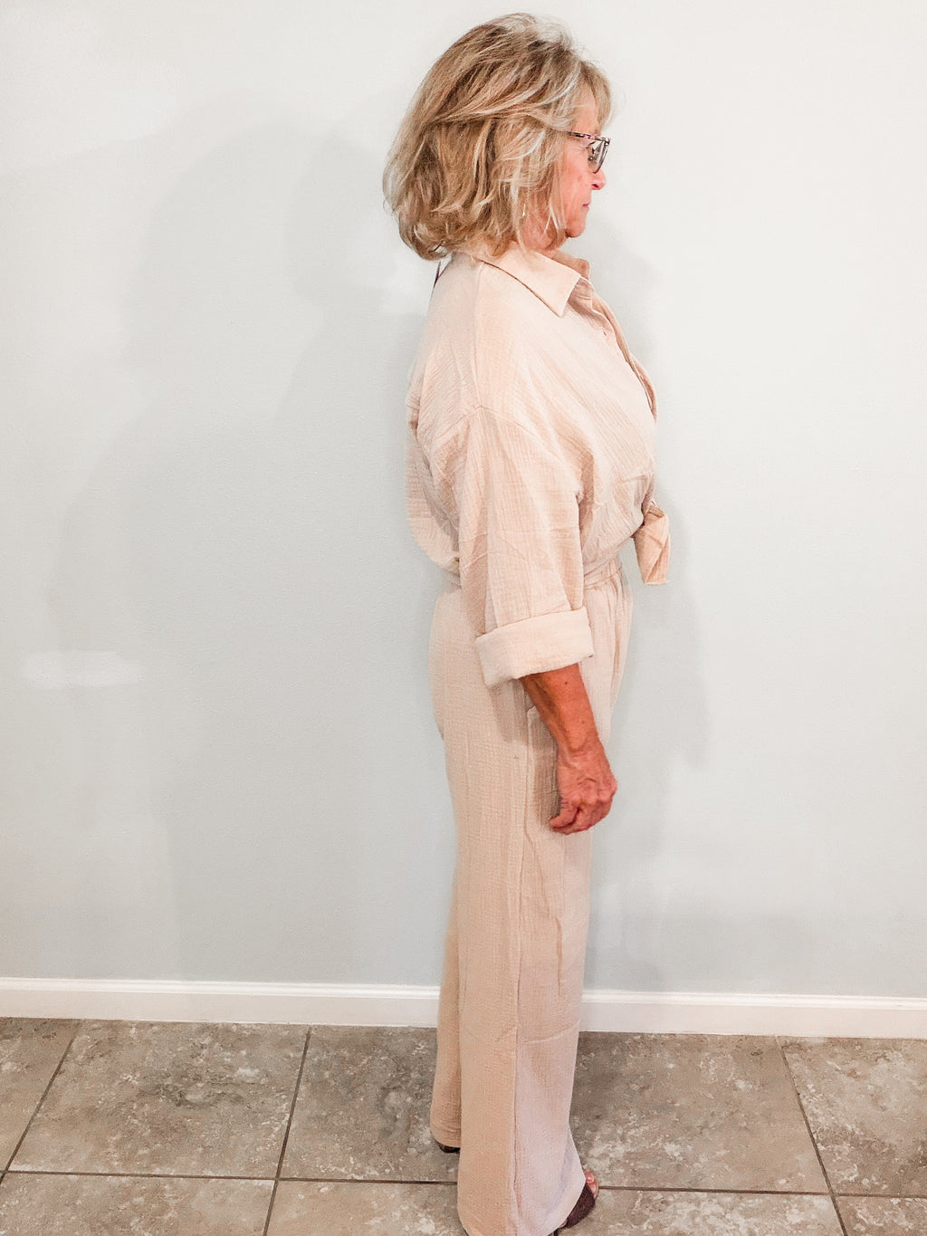 Textured Cotton Gauze Lounge Set