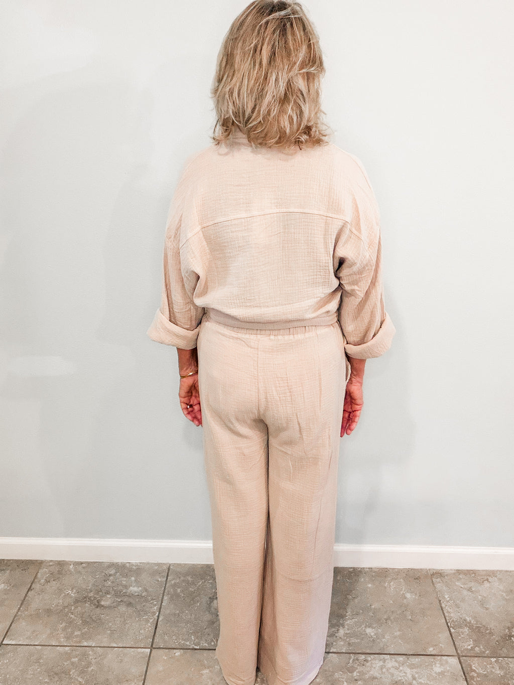 Textured Cotton Gauze Lounge Set