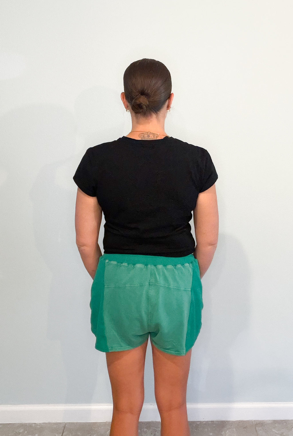 Kelly Green Mineral Ribbed Waist Lounge Shorts
