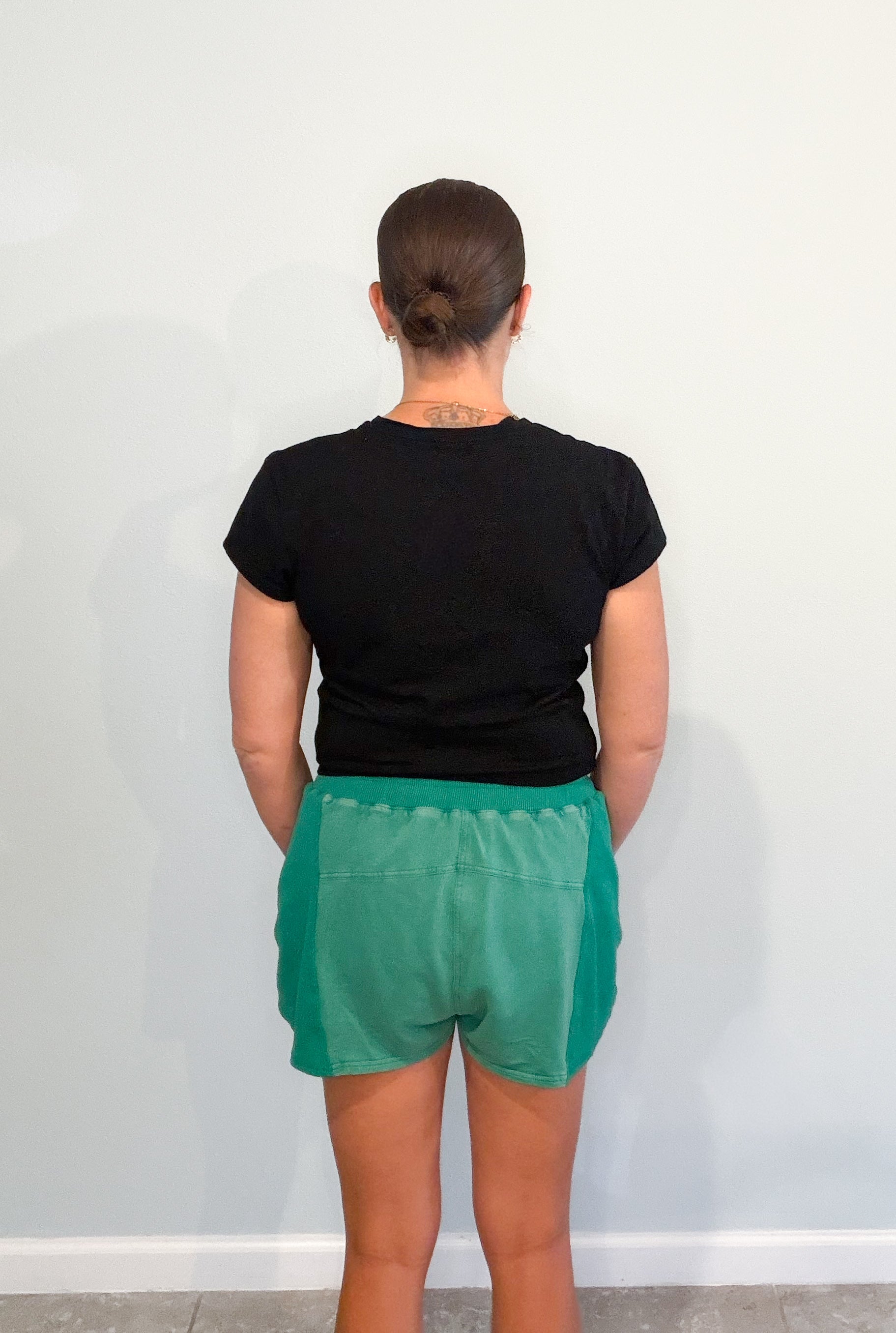 Kelly Green Mineral Ribbed Waist Lounge Shorts