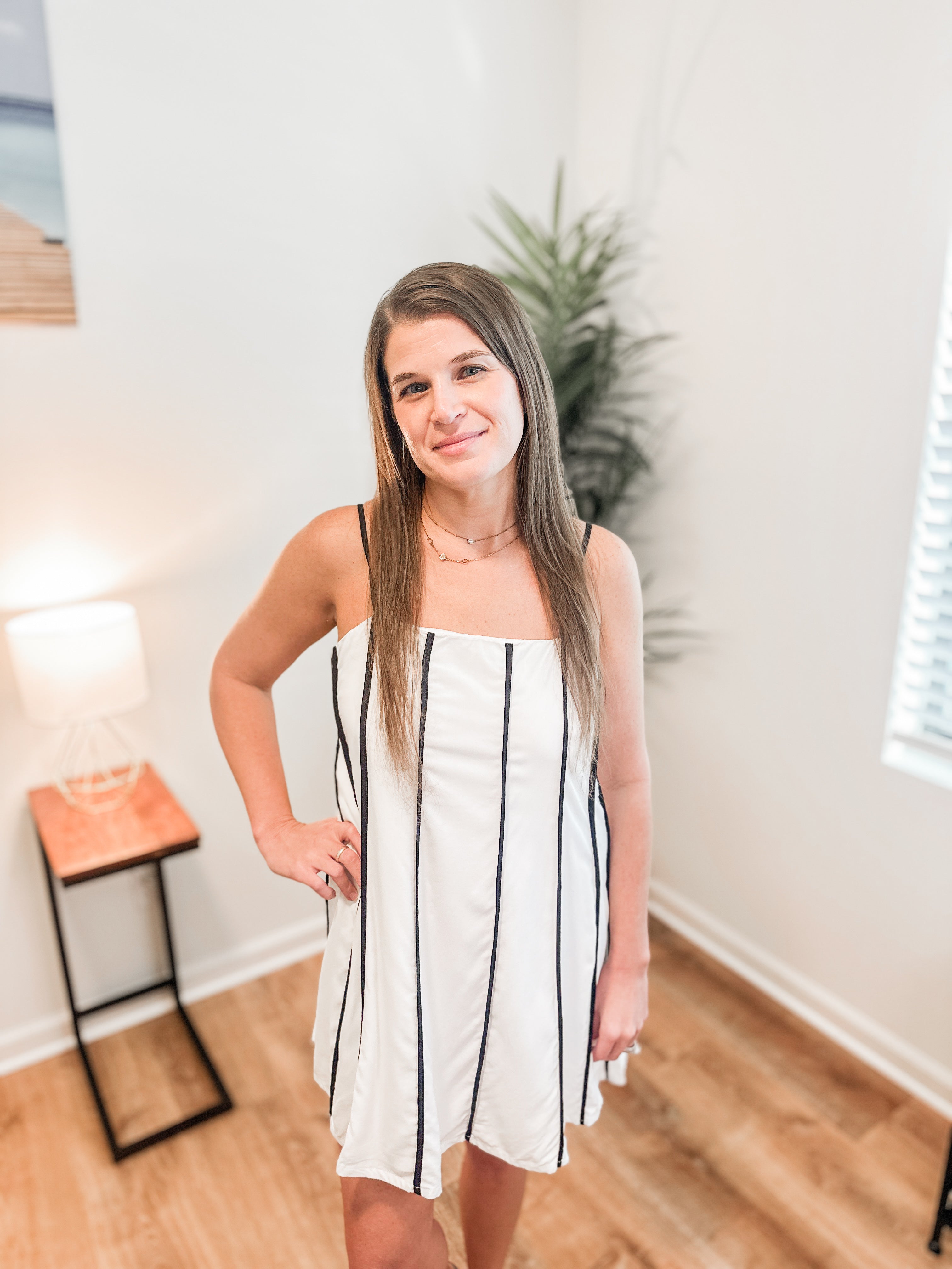 Cruella Striped A-Line Mini Dress