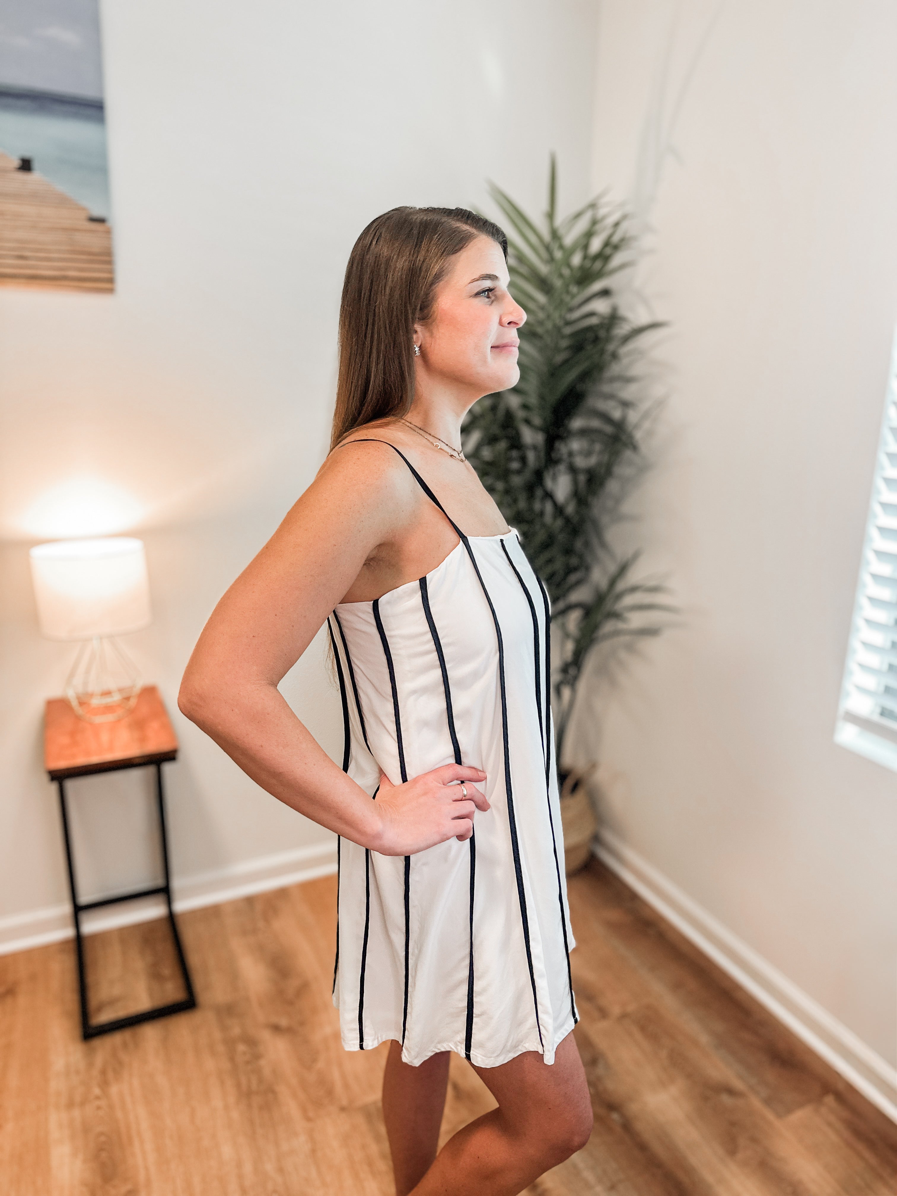 Cruella Striped A-Line Mini Dress