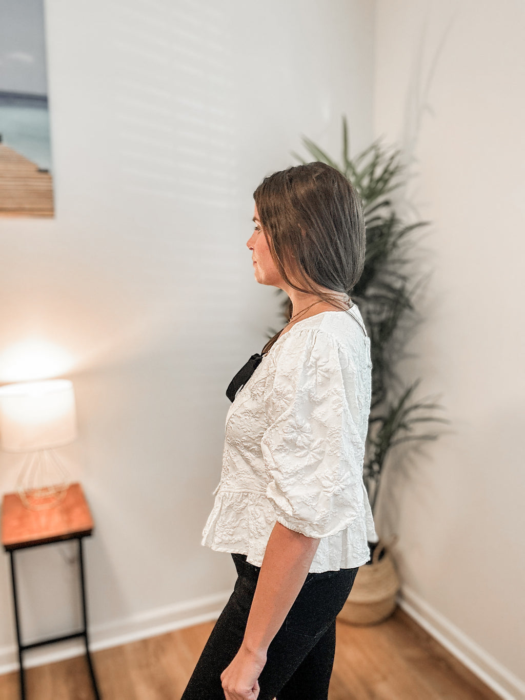 Jacquard Fabric Contour Top